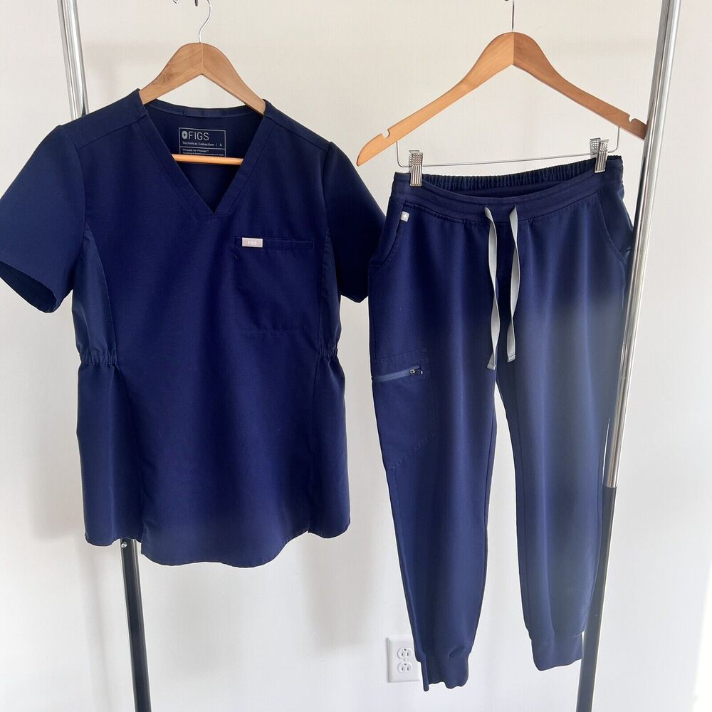 Figs Womens Zamora Maternity Jogger Scrub Set Size Small Over The Belly Pants